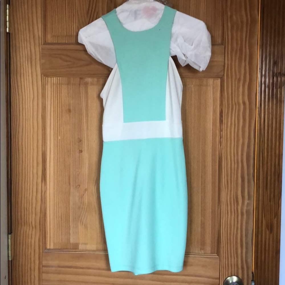 Green/white dress